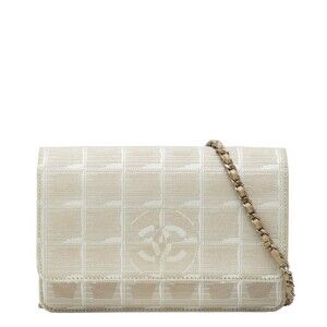 CHANEL Cream Logo Shoulder Bag
